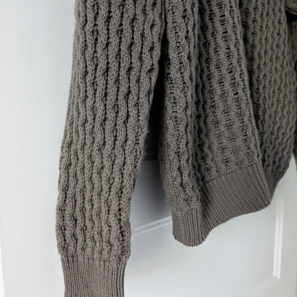 NAADAM Taupe Cashmino Honeycomb Crewneck Sweater